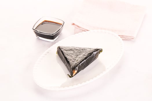 Japanese traditional onigiri with fish photo