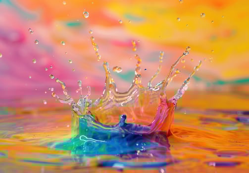 Colorful water splash photo