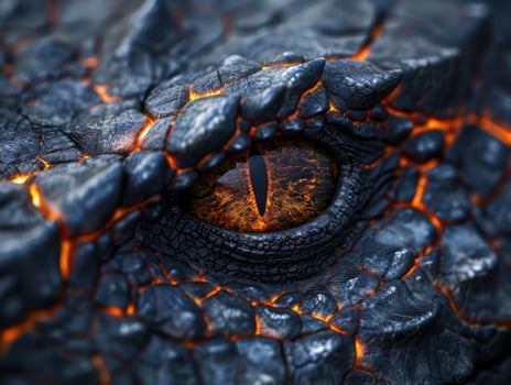 Fiery dragon eye close up photo