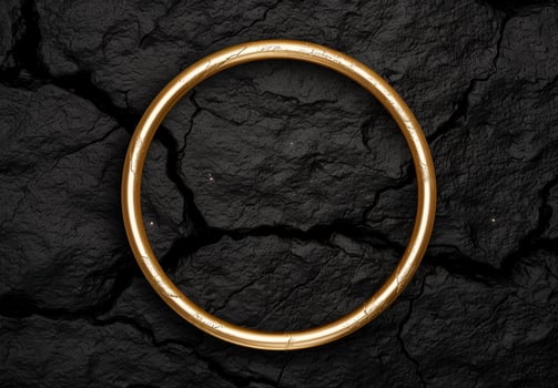 golden ring on dark slate background photo