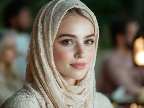 beautiful woman in elegant hijab photo