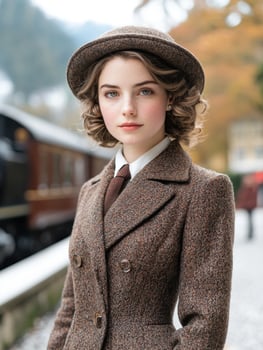 woman in autumn fashion photo