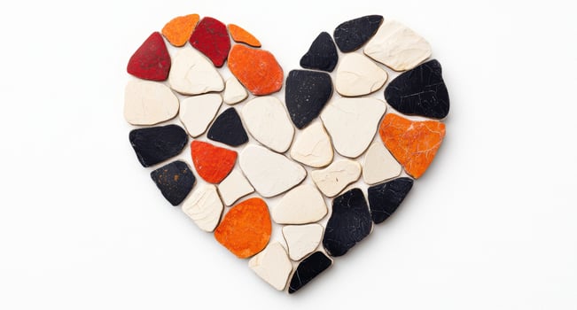 Colorful heart shaped mosaic photo