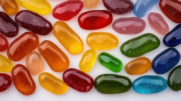 Colorful assortment of semi precious gemstones photo