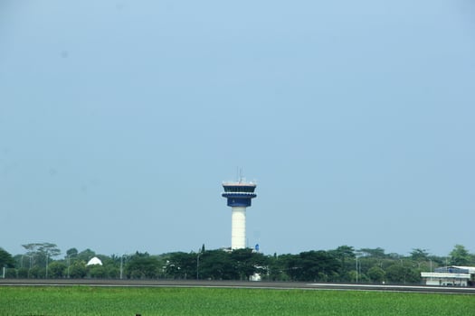 Kuala Namu airport control tower with sky background photo