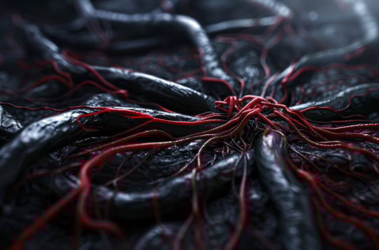 Intricate network of blood vessels photo