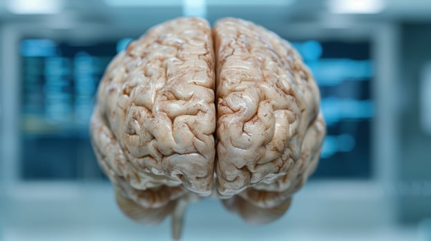 Close up view of a human brain photo