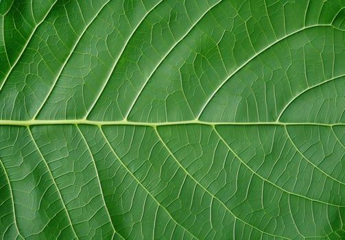 Detailed macro shot of a green leaf photo