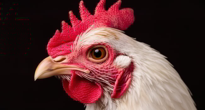 close up of a roosters head photo