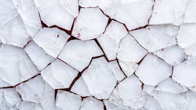 Shattered glass surface with cracks and red stains photo