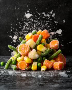Colorful assortment of frozen vegetables photo
