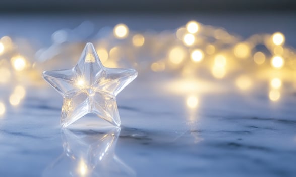 A star is sitting on a marble countertop photo