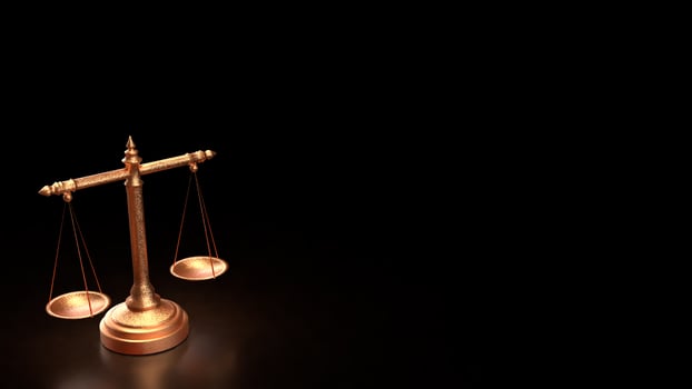 The copper libra for law or justice concept 3d rendering. photo