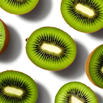 Sliced Fresh Kiwis on Clean White Surface photo