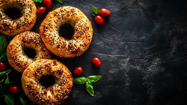 montreal style bagels canadian food. photo