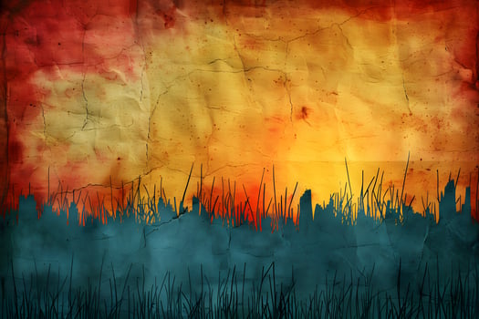 Vibrant Abstract Sunset with Textured Grunge Effect for Artistic Displays photo