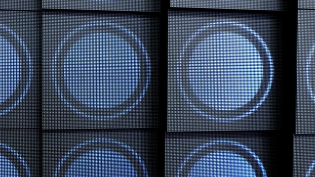 A Modern Abstract Digital Design featuring Blue Circles set against a Dark Panel backdrop. Media photo