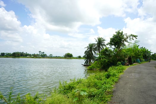West Bengal village with scenic beauty of nature and water bodies photo