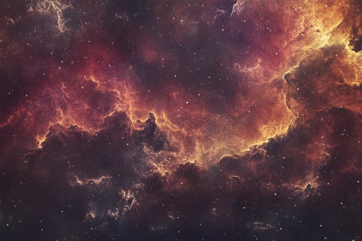 A breathtaking view of a fiery nebula with scattered stars. photo