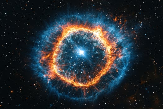 A vibrant nebula with a central star. photo