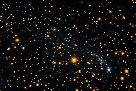 A vast expanse of stars twinkling in the night sky, with a bright star in the center. photo