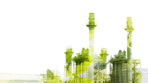 Green industrial development. Saving Environment Eco Power Plant for future concept. photo