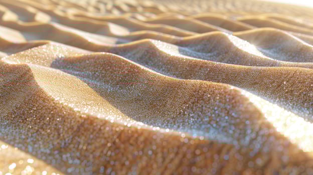 Close-up of Sparkling Sand Dunes with Sun Glare photo