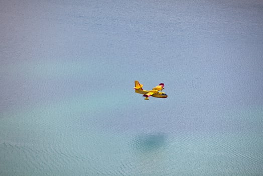 Firefighting plane in the air photo