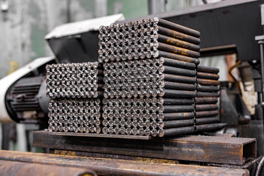 Industrial Geometry A Symphonic Arrangement of Cylindrical Metal Rods, Each Reflecting the Allure of Raw Material in Perfect Precision. photo