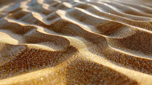 Close-up of Golden Sand with Glistening Water Droplets photo