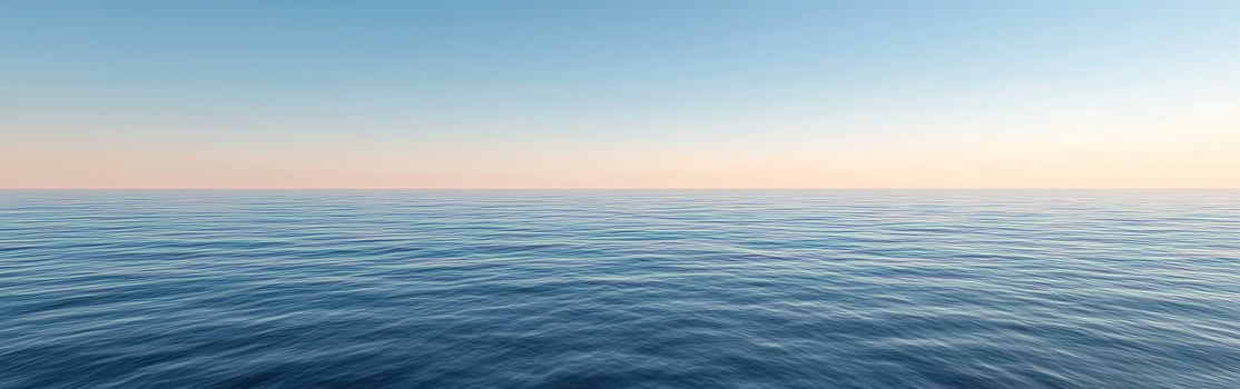 Tranquil ocean view at dusk with gentle waves and clear horizon photo