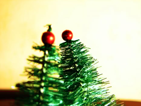 Colorful decoration with Christmas tree in a lighted ambience photo