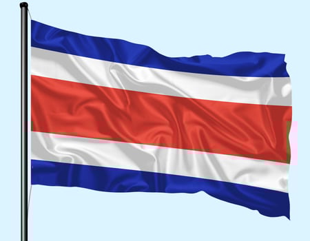 Costa Rica Flag Wind Waving With Pole photo