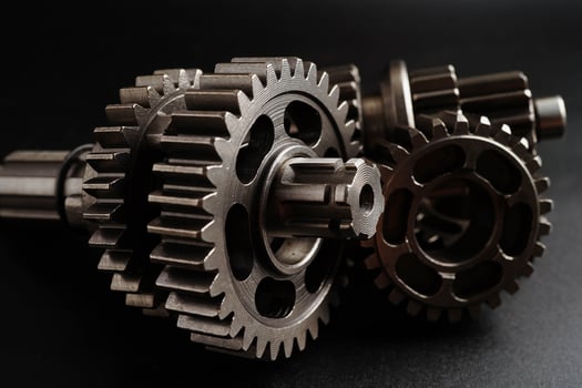 Metal gear wheel engine car and bike, mechanic industry. photo