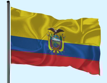Ecuador Flag Wind Waving With Pole photo