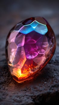 Colorful Crystalline Gemstone on Dark Background photo