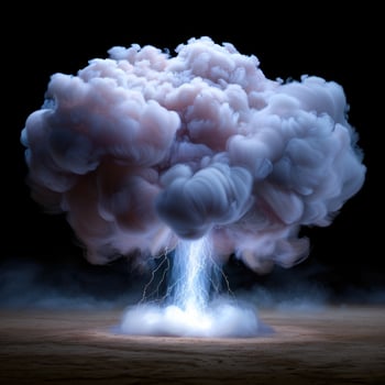 Dramatic cloud formation with lightning photo