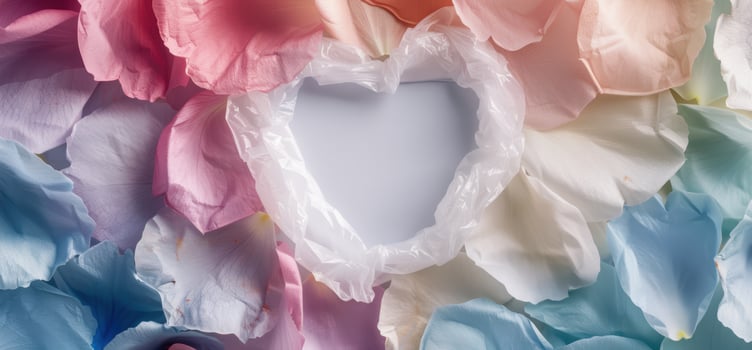 Vibrant floral heart frame photo