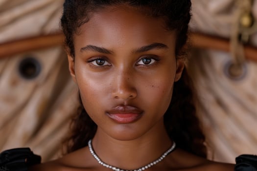 portrait of a thoughtful young woman photo