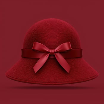 Elegant red womens hat with bow photo