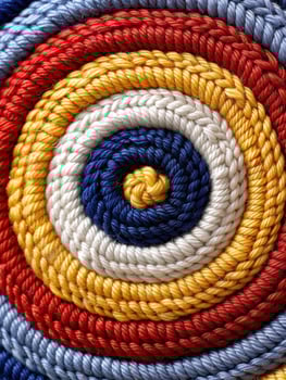 Colorful crocheted spiral pattern photo