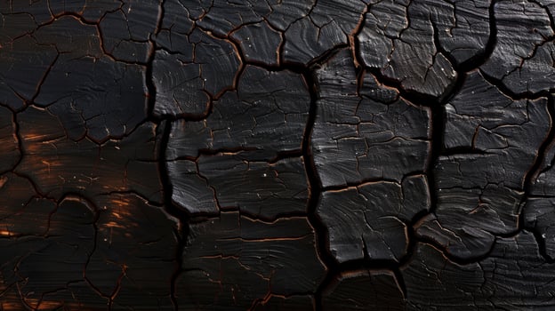 Charred and cracked wood texture photo