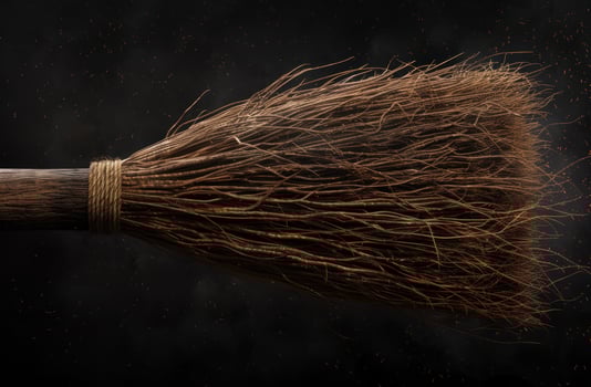 Sparks flying from a broom on a dark background photo