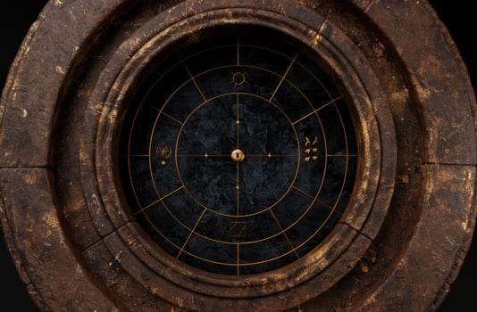 Antique astronomical instrument with intricate design photo
