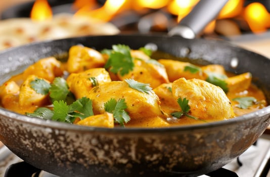 Spicy curry dish with roasted vegetables photo