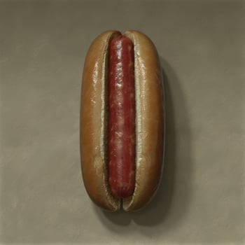 Delicious hot dog on plain background photo