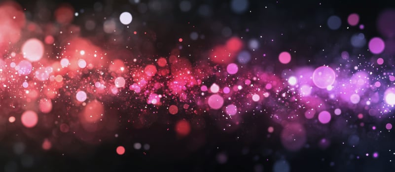 Colorful abstract background with glowing particles in shades of pink and purple during night photo