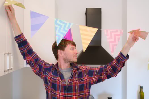 Happy Birthday at Home concept. photo