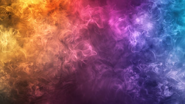 Colorful smoke on a black background photo