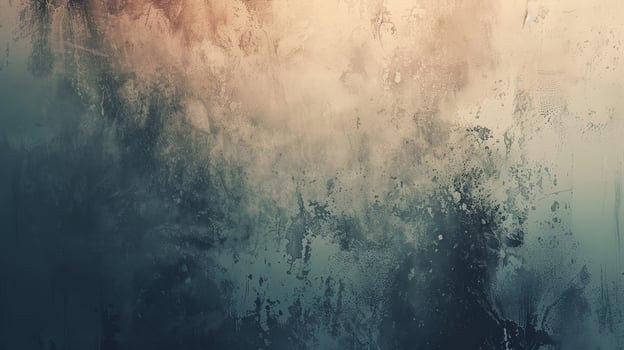 A blurry, abstract painting with a blue and gray background photo